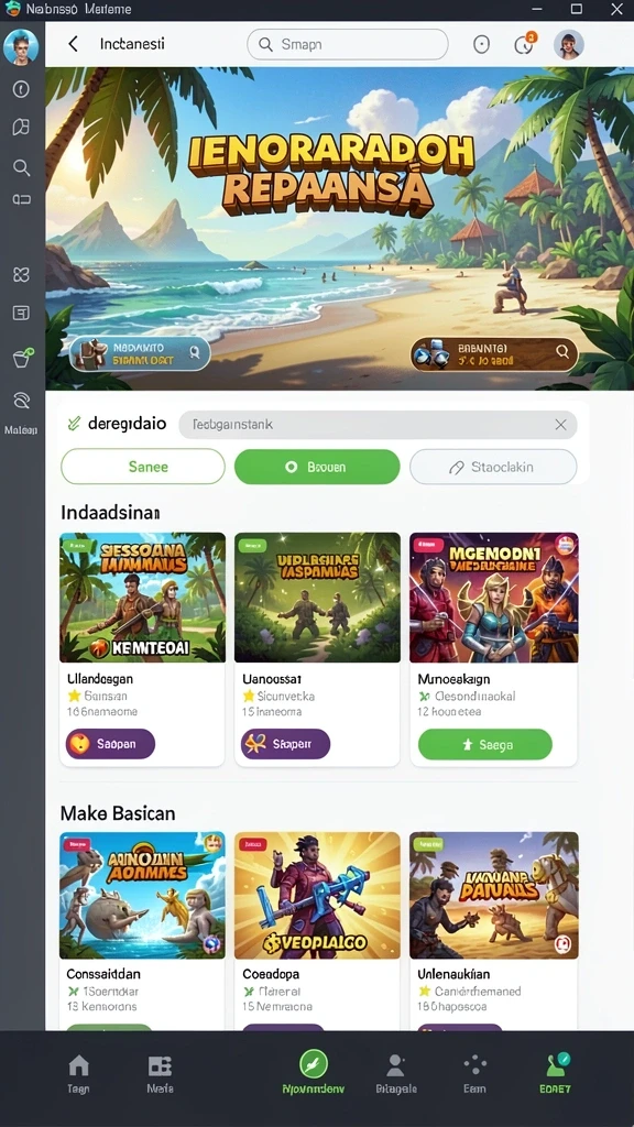 Layar utama permainan bingo yang menarik.