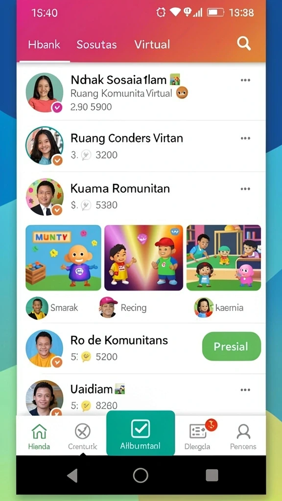 Tampilan utama aplikasi D06 dengan karakter ikonik.