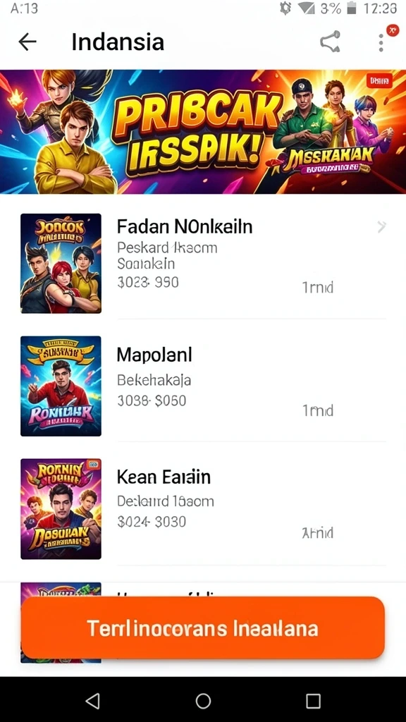 Leaderboard menampilkan peringkat pemain secara real-time.