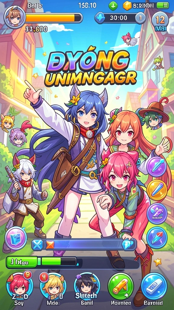 Karakter berwarna-warni yang lucu dan menarik.