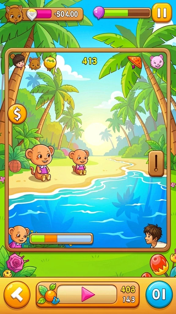 Tampilan grafis yang memukau saat bermain di level baru.